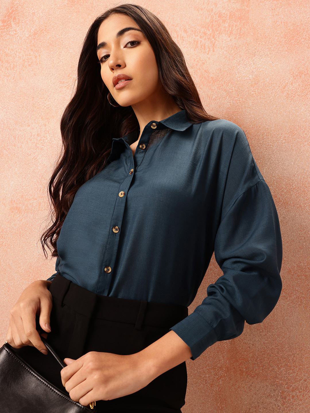 all about you Drop-Shoulder Sleeves Oversized Casual Shirt