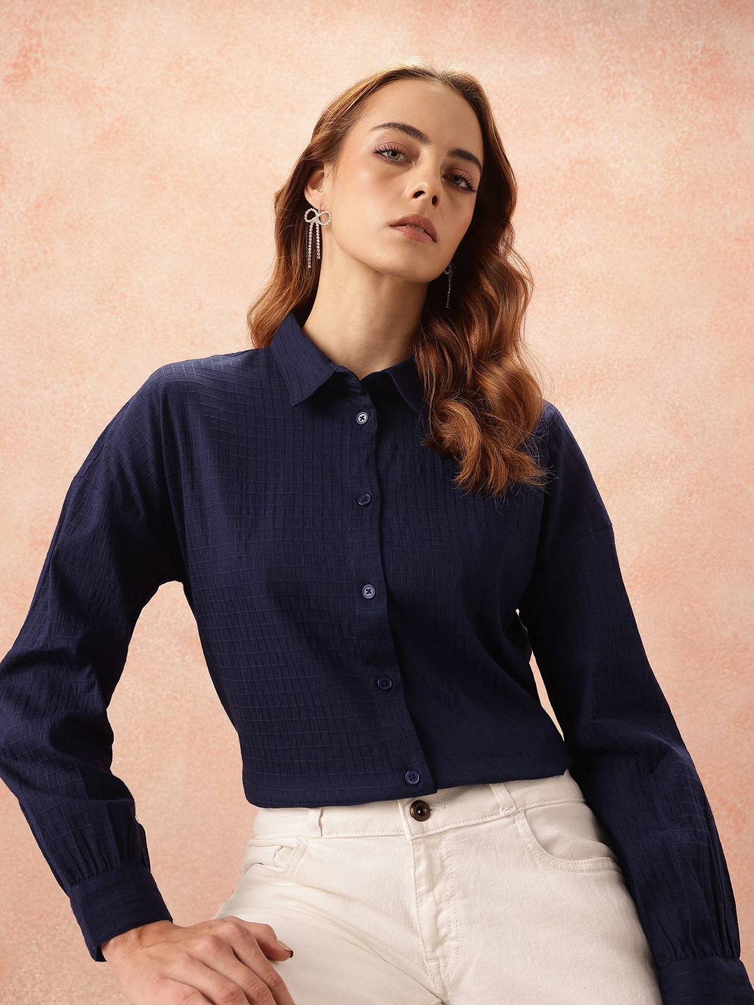 all about you Geometric Design Pure Cotton Casual Shirt