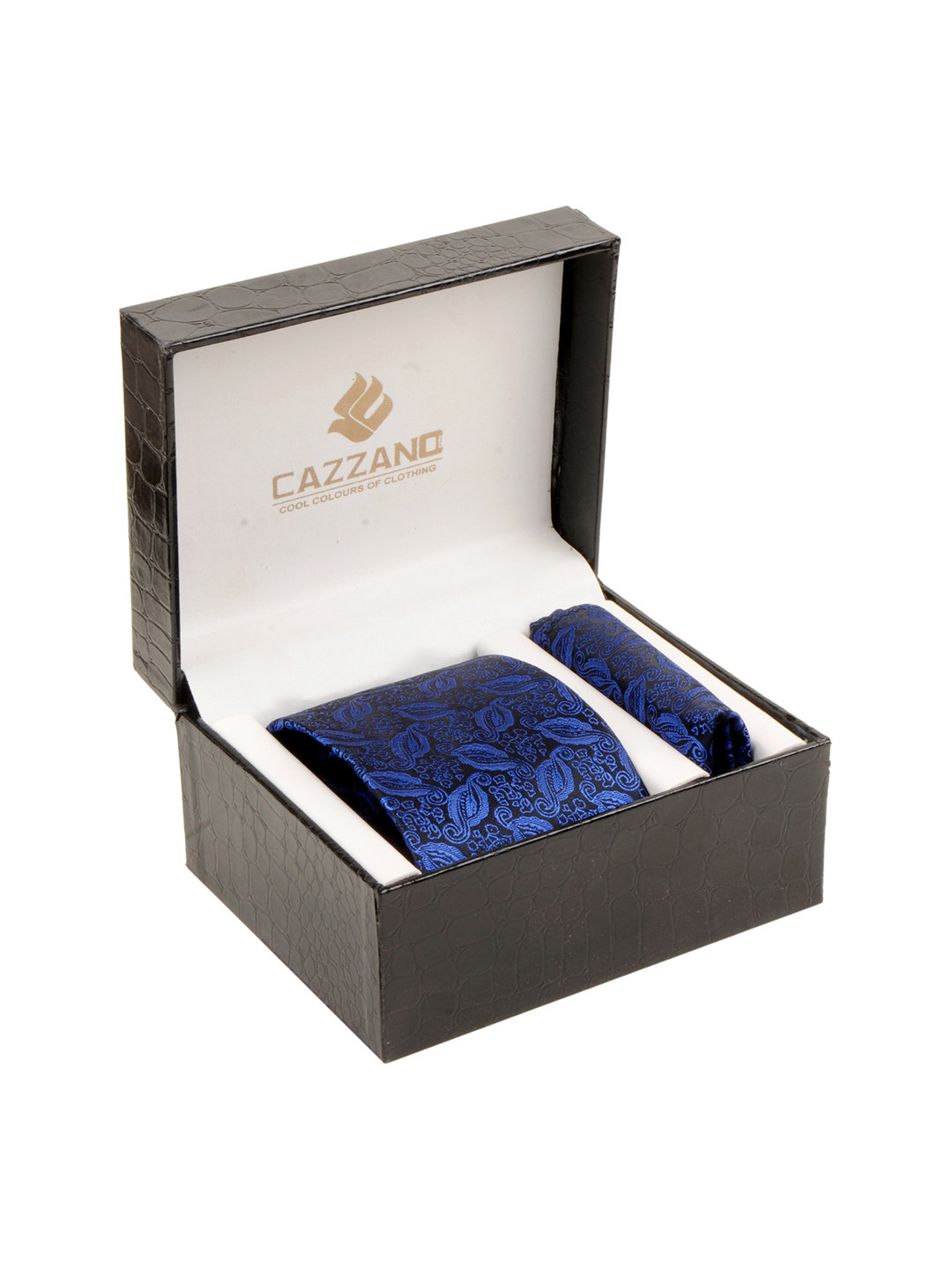Cazzano Men Neck Tie Accessory Gift and Pocket Square with Combo Gift Set