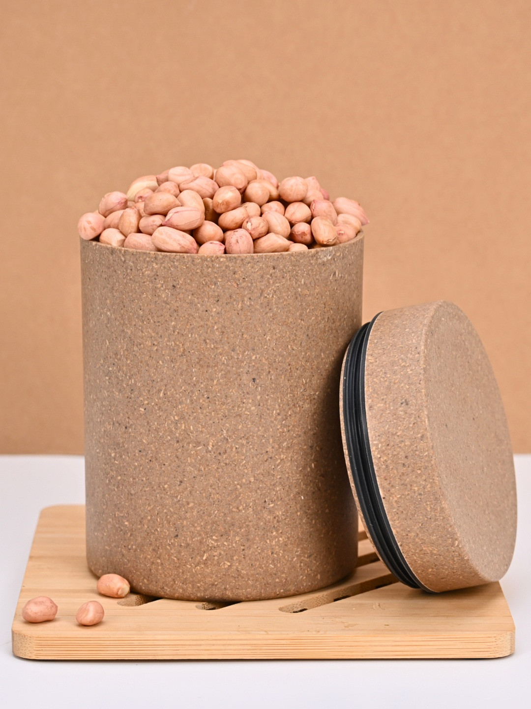 Eha 1_Canister700_Tort Brown Bamboo Easy To Clean Snap Canister-700ml