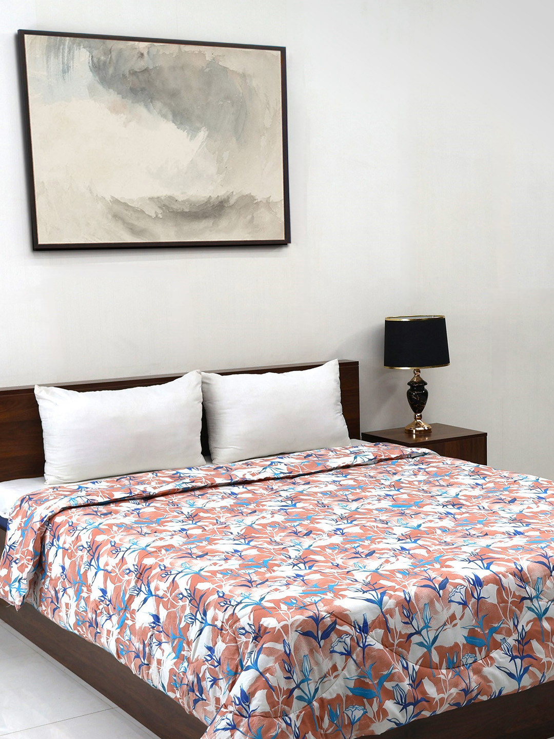 BOMBAY DYEING Axia Brown Pure Cotton 200 GSM Double Bed Reversible Quilted Comforter