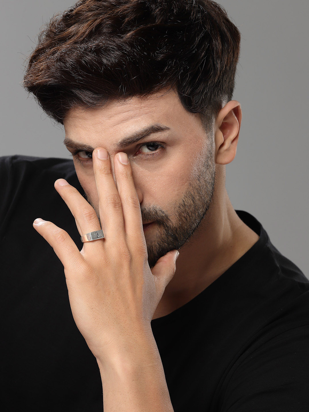 Sanjog Silver-Plated Penguin Design Adjustable Statement Ring