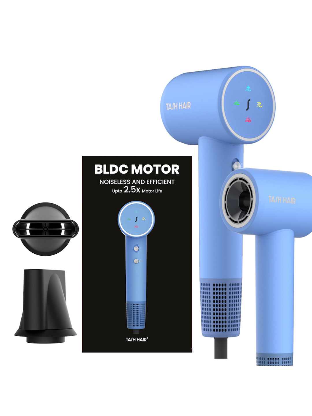 TASH HAIR TH-05 Airflow Fast Drying Hair Dryer with Advanced Ionic Technology - Sky