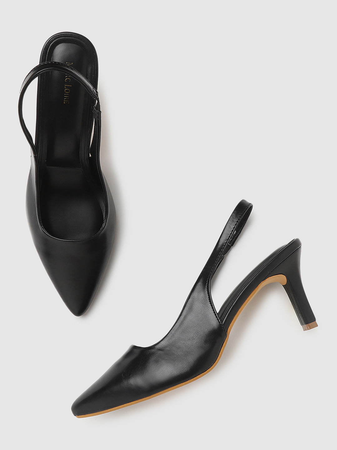 Marc Loire Women PU Pointed Toe Kitten Pumps