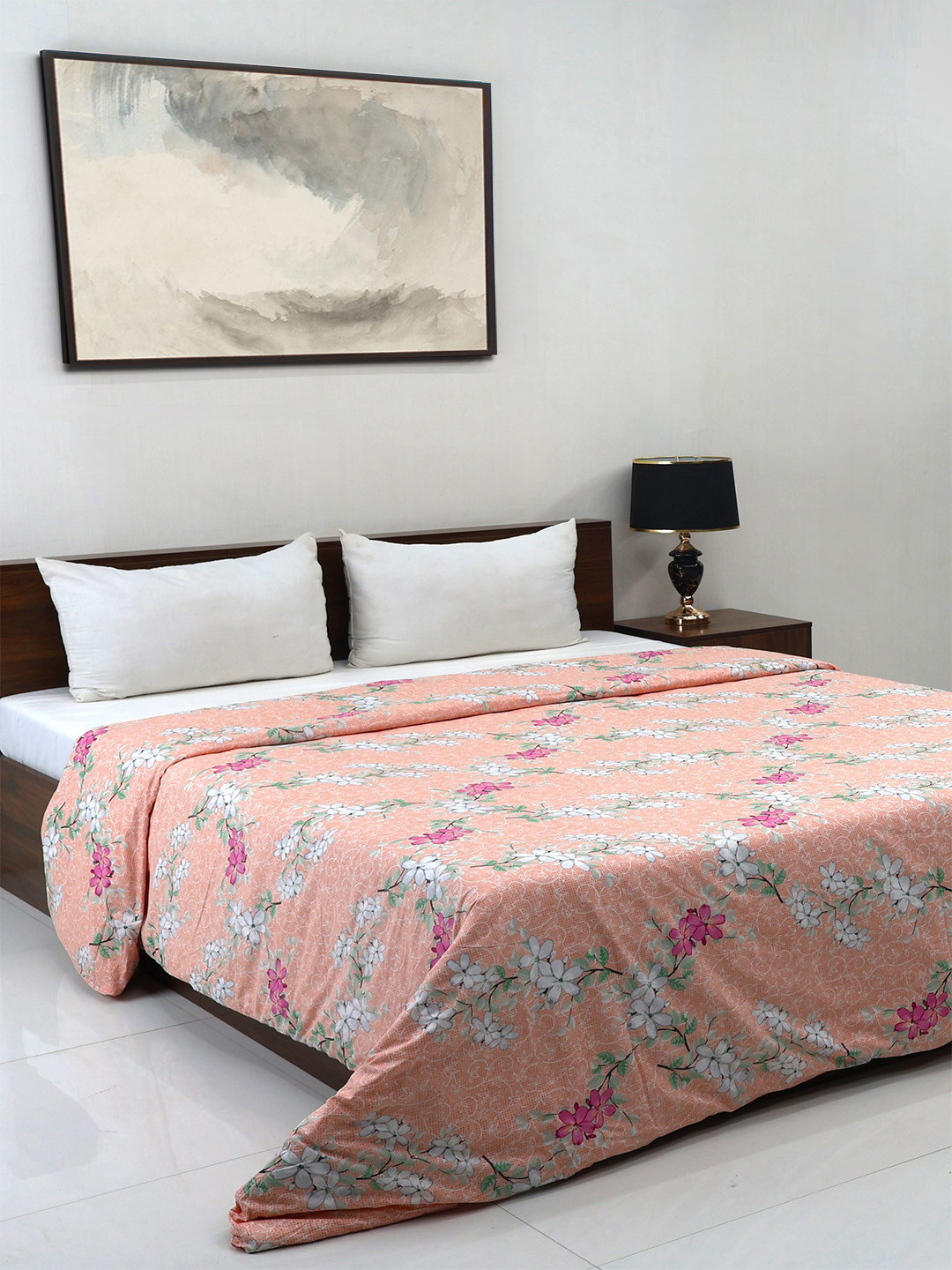 Bombay Dyeing Allure 144 TC 100% Cotton Coral Pink Double King Duvet Cover