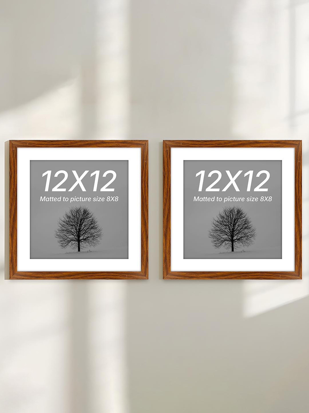 Art Street Brown Set of 2 Wood Document Wall Photo Frames for Certificates & Home Decor