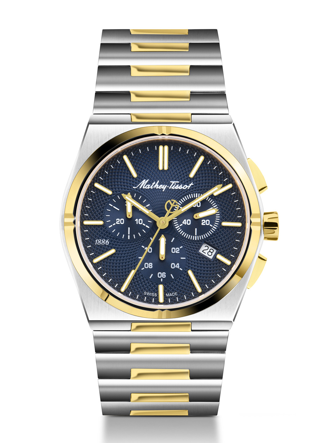 Mathey-Tissot Men Swiss Made Zeus Chrono Two Tone Stainless Steel Quartz Watch - H118CHBBU