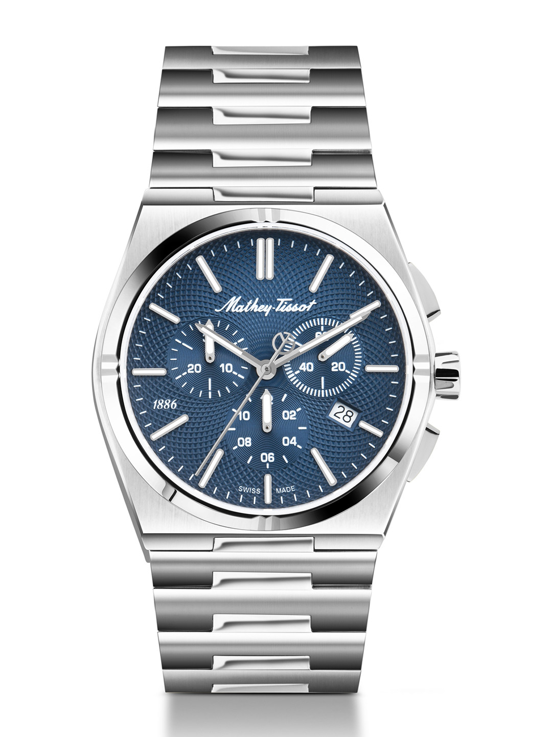 Mathey-Tissot Men Swiss Made Zeus Chrono Stainless Steel Chronograph Watch - H118CHABU