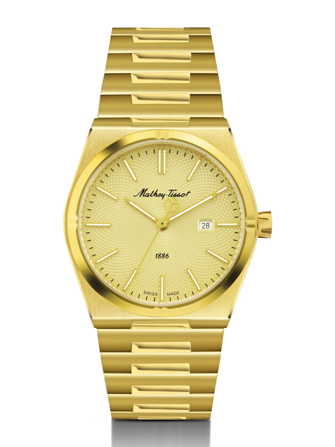 Mathey-Tissot Swiss Made Zeus Stainless Steel Champagne Dial Quartz Watch - D118PD