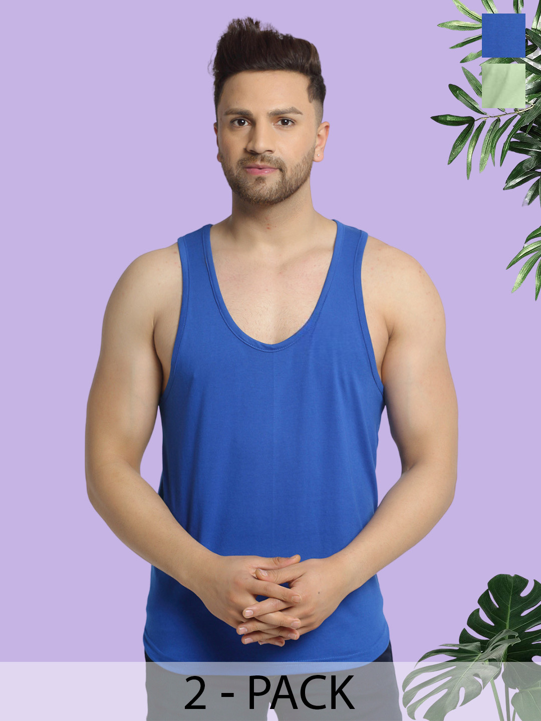 Friskers Men Pack Of 2 Cotton Innerwear Vests C-05-33