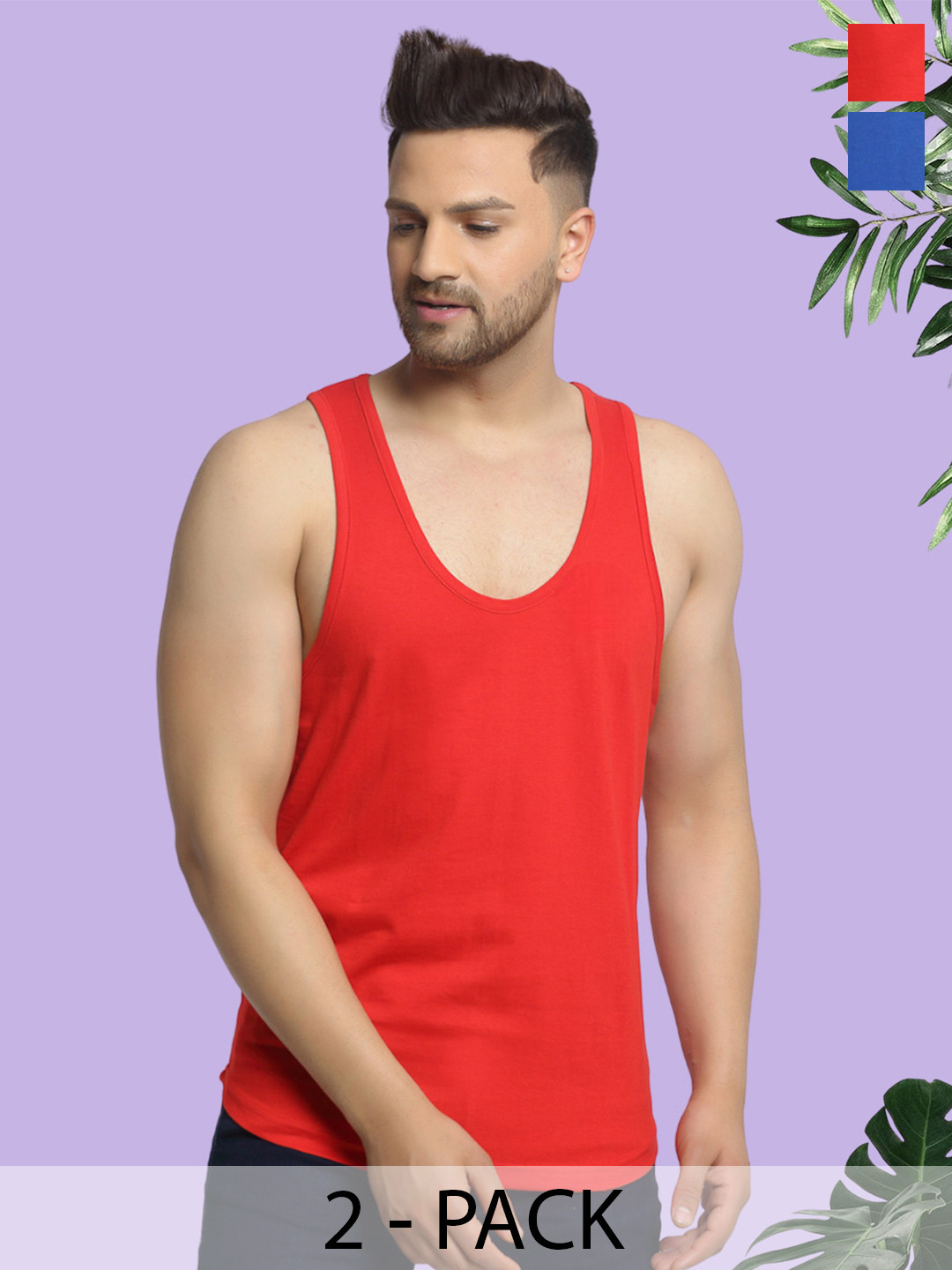 Friskers Men Pack Of 2 Cotton Anti-Bacterial Innerwear Vest