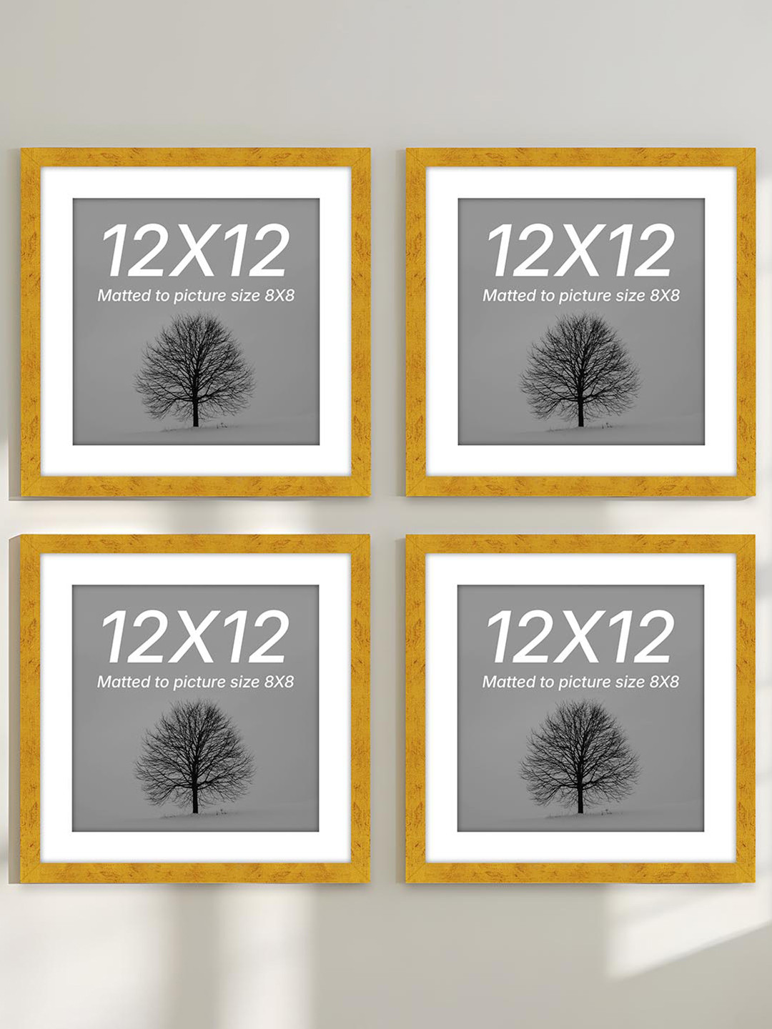 Art Street Gold Set of 4 Document Wall Photo Frame for Certificates & Home Decor