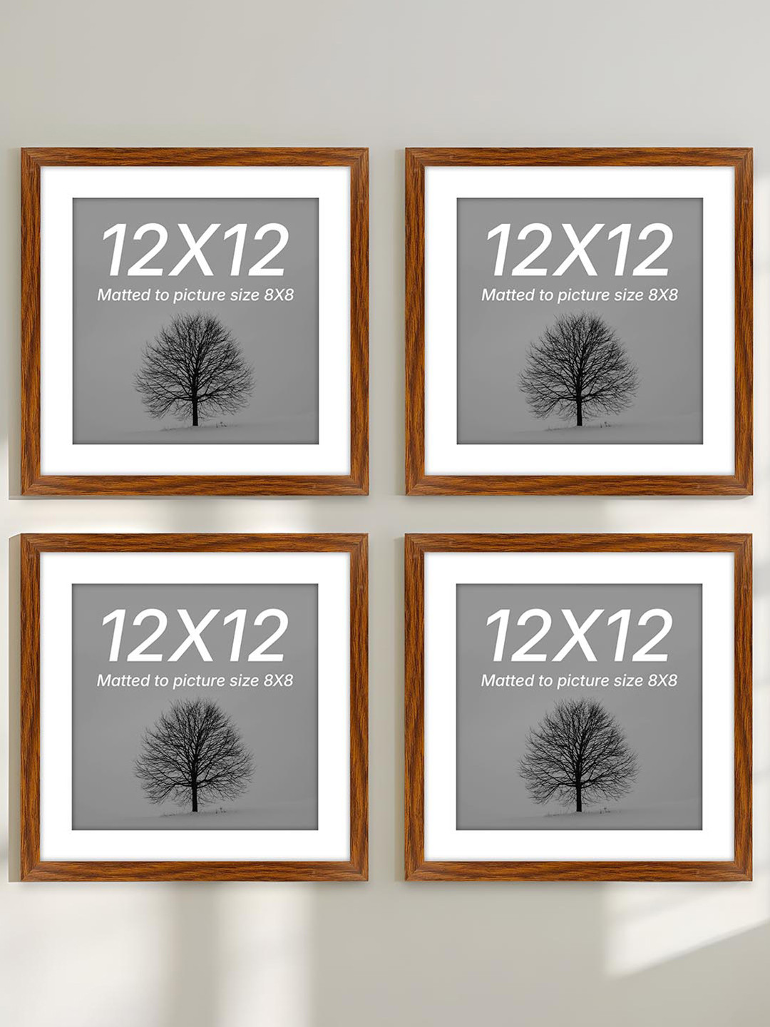 Art Street Brown Set of 4  Wall Photo Frame For Certificates & Home Decor