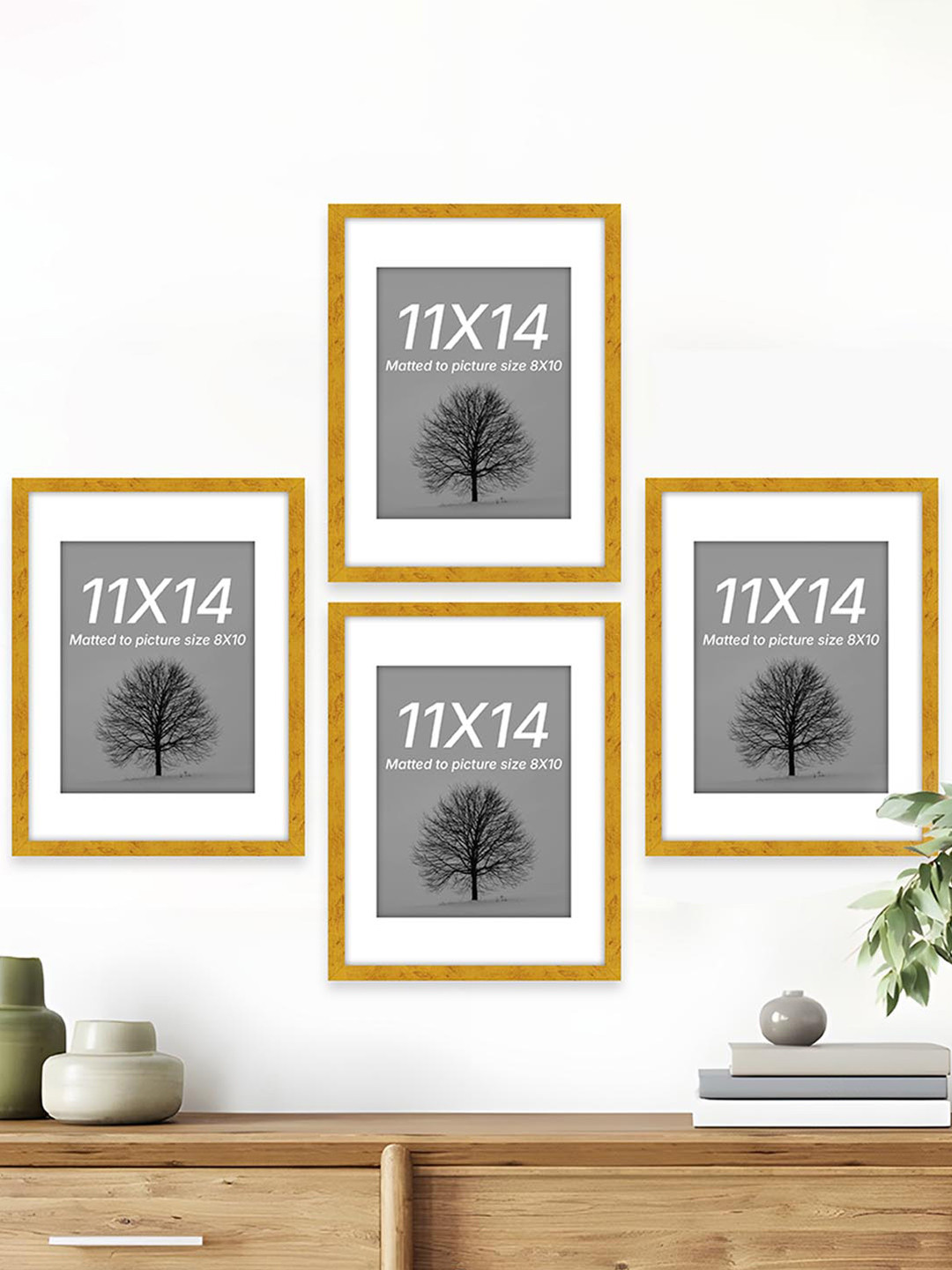 Art Street Gold Set of 4 Document Wall Photo Frame for Certificates & Home Decor