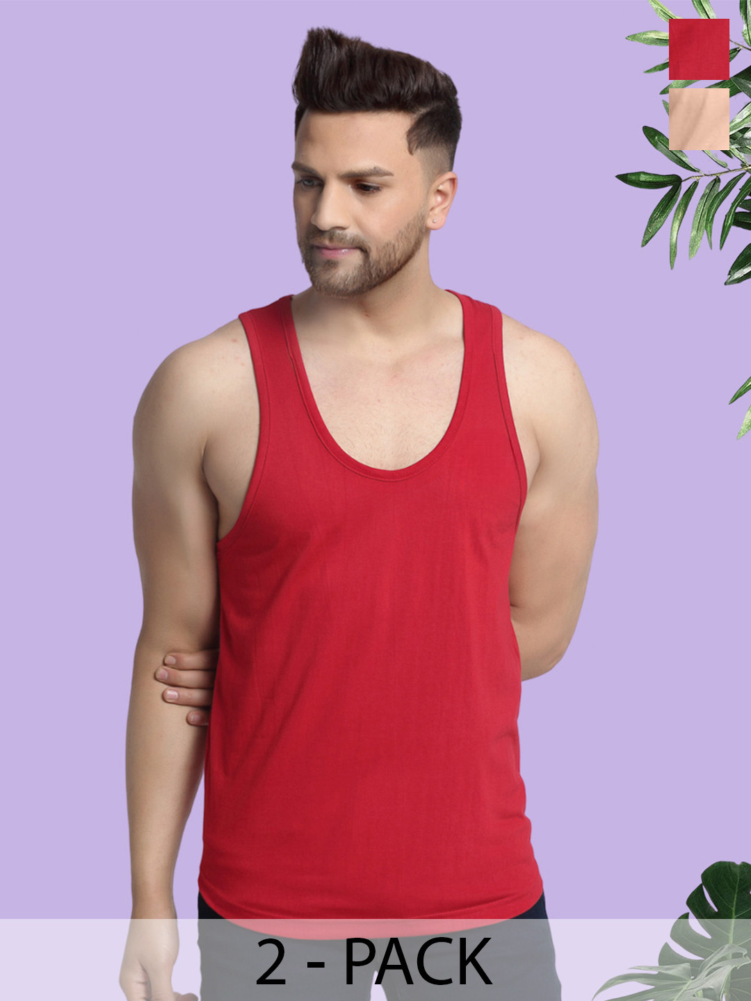 Friskers Men Pack Of 2 Cotton Innerwear Vests  C-14-32