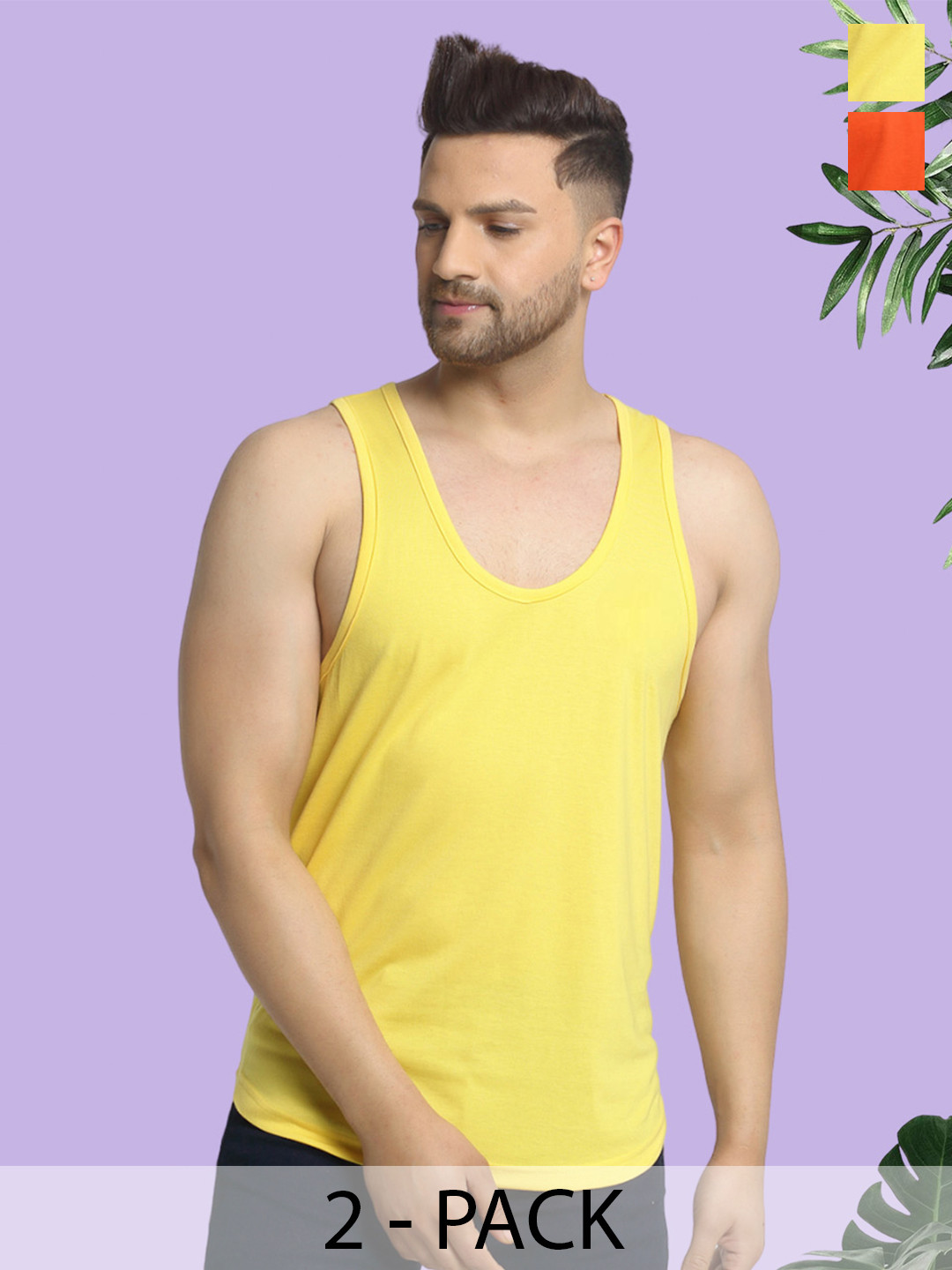 Friskers Mens Pack of 2 Cotton Innerwear Vest