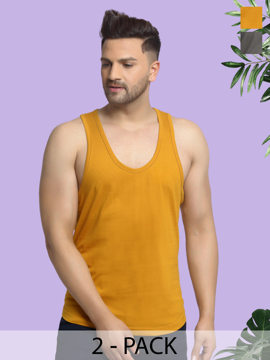 Friskers Men pack Of 2 Cotton Anti-Bacterial Innerwear Vest C-26-41