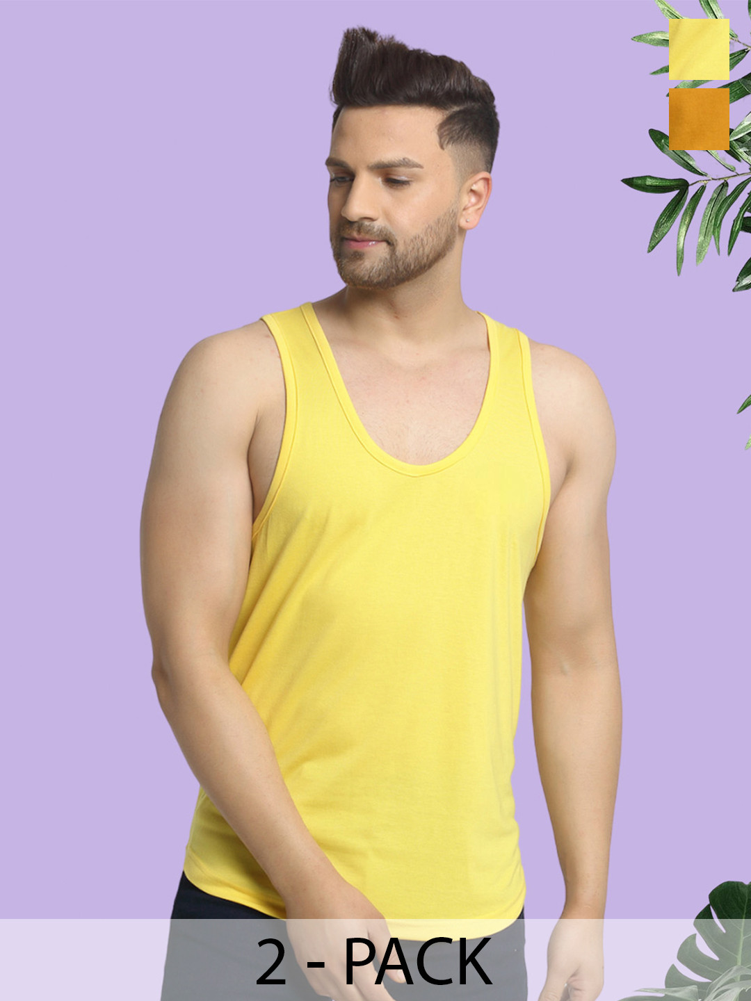 Friskers Men Pack Of 2 Cotton Anti-Bacterial Innerwear Vest C-06-26