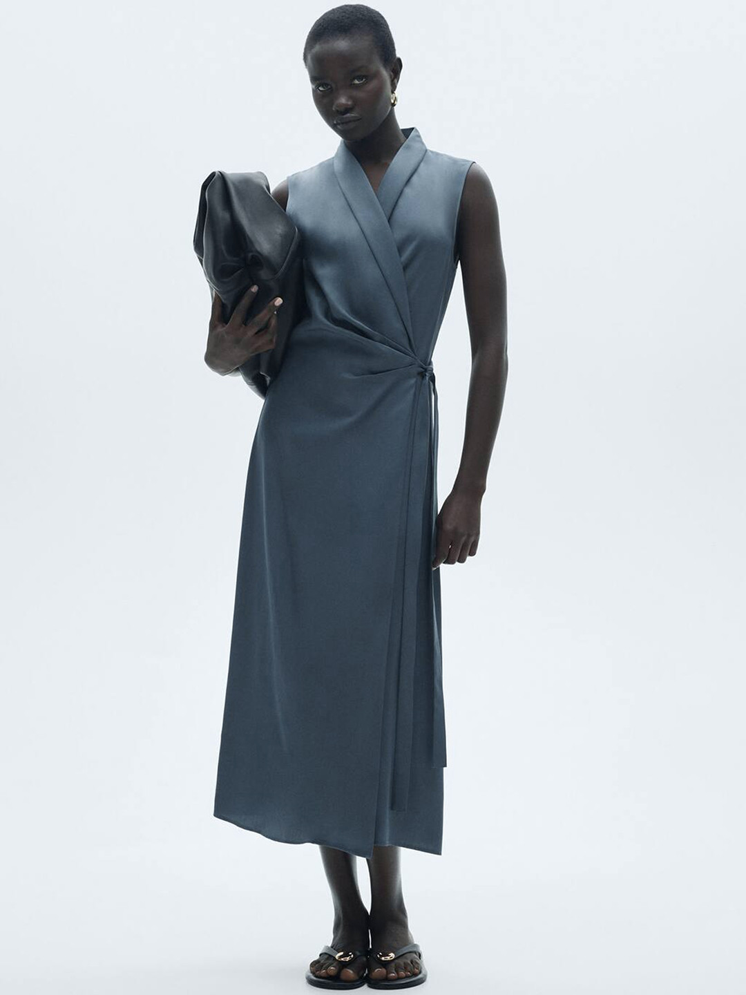 MANGO Wrap Midi Dress