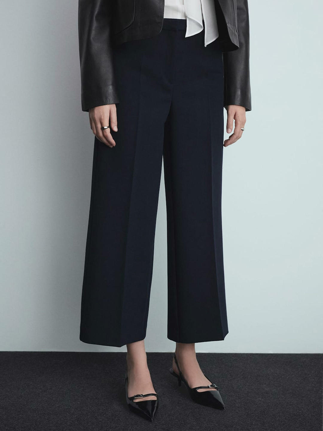 MANGO Women Crop Parallel Trousers