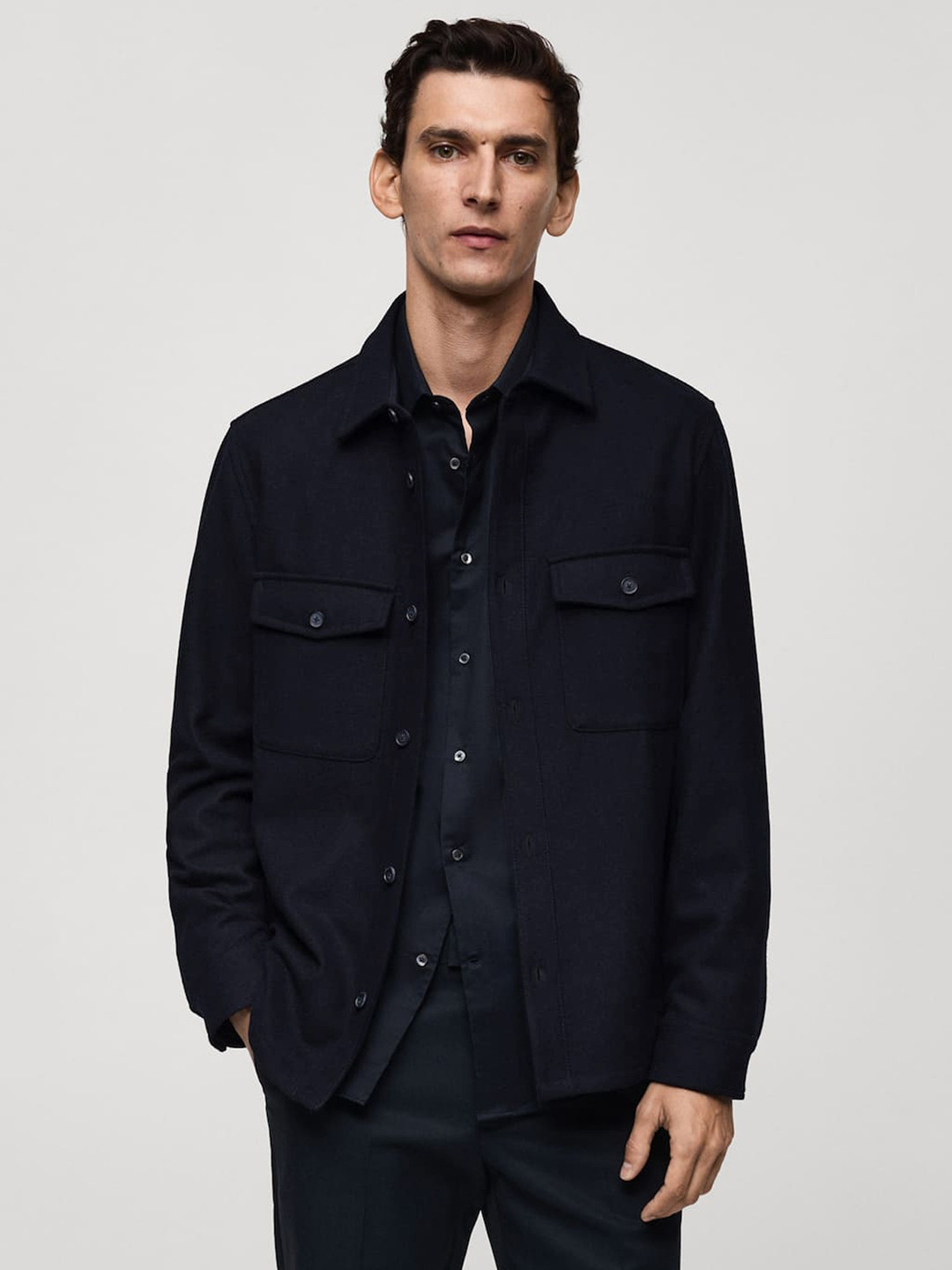 MANGO MAN Flannel Shacket