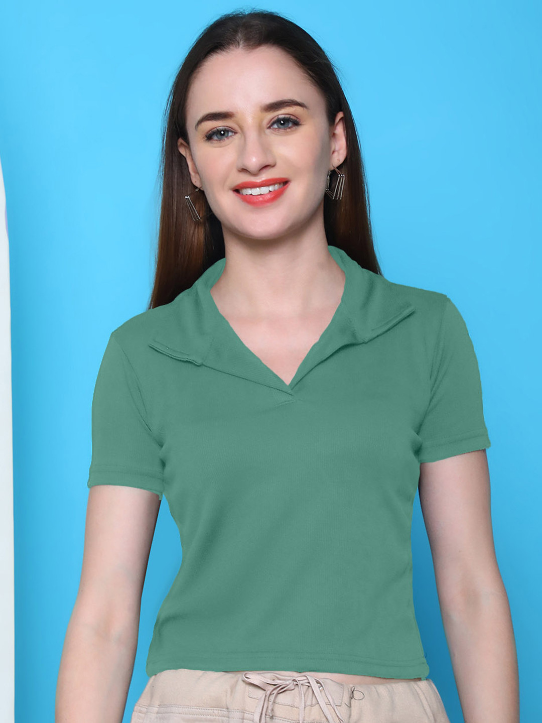 Metronaut Women Shirt Collar Short Sleeves Top