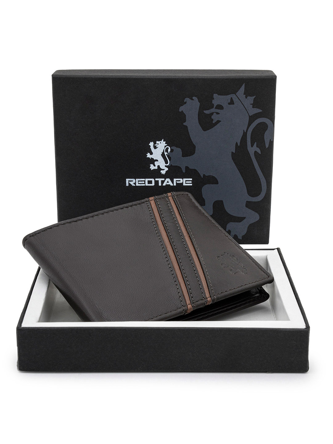 Red Tape Men Floral Leather Two Fold Wallet