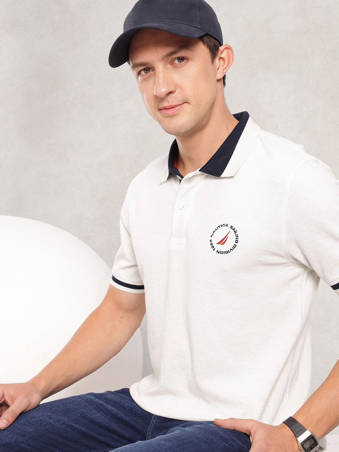 Nautica Polo Collar Pure Cotton T-shirt