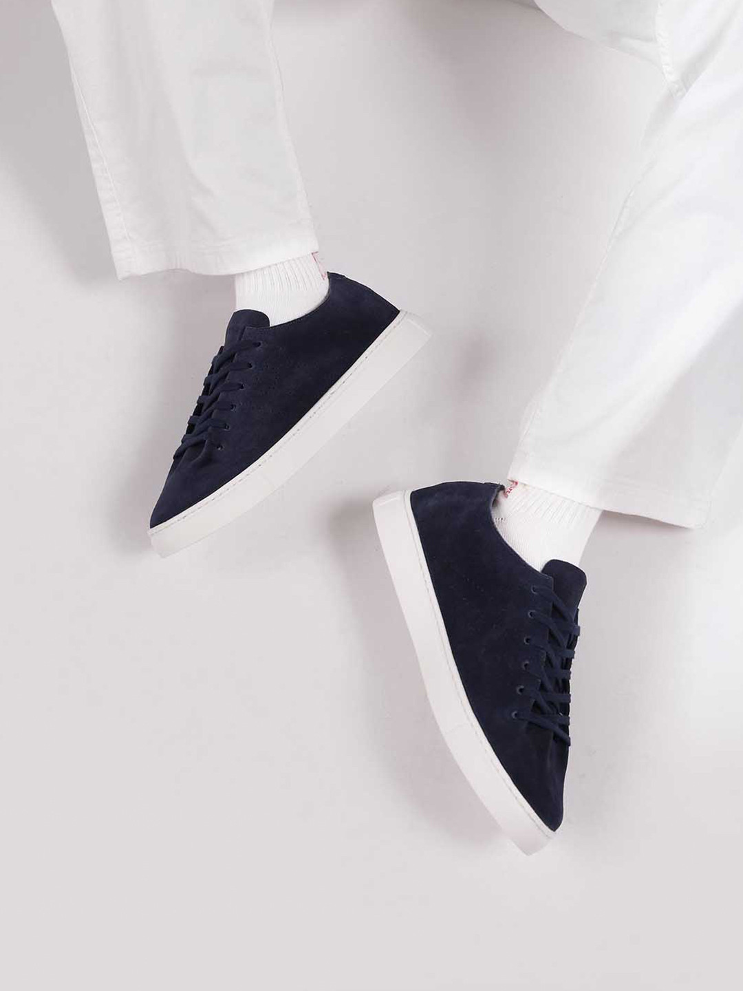 RARE RABBIT Men Woven Design Suede Sneakers