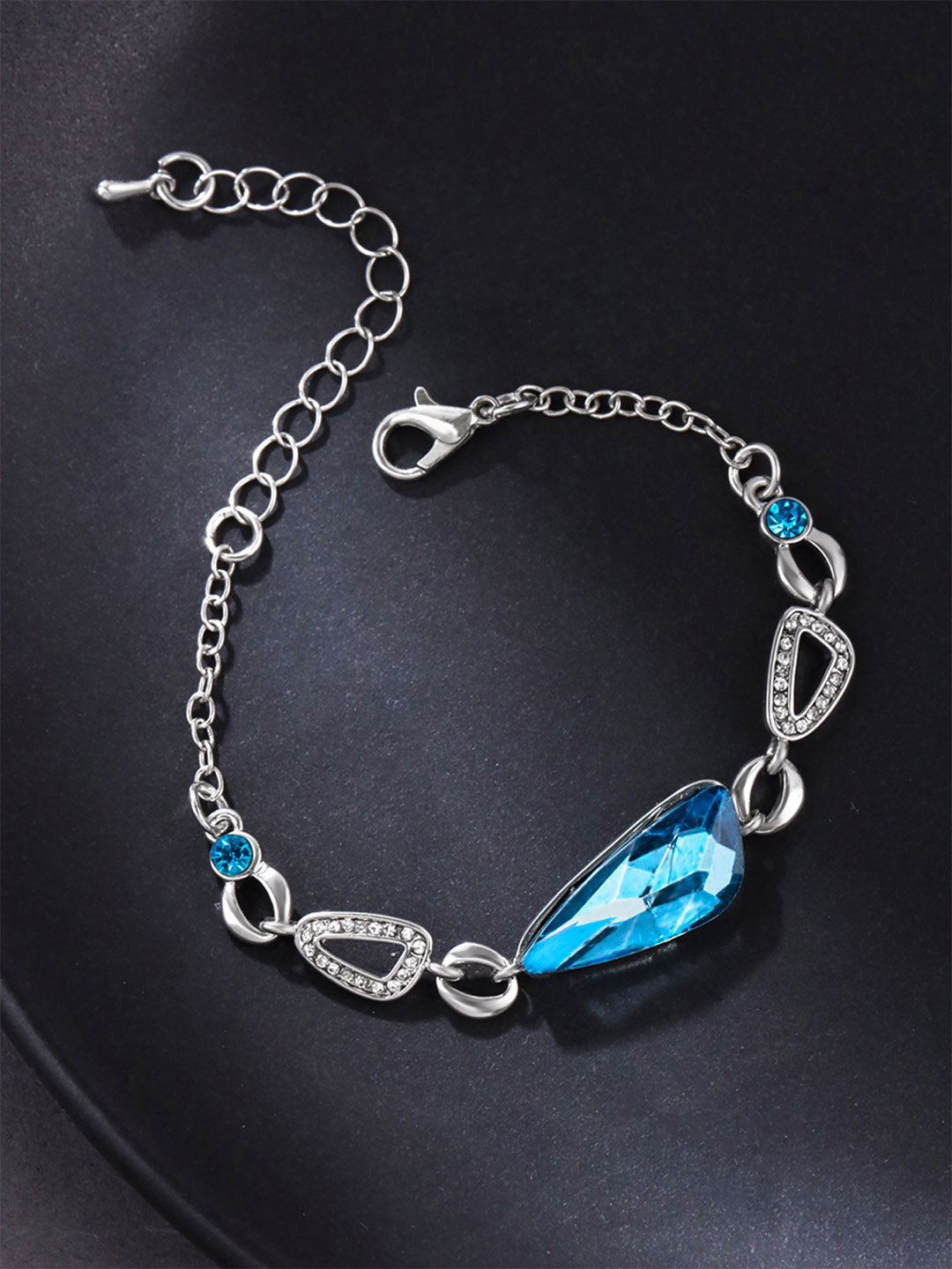 Yellow Chimes Rhodium-Plated Adjustable Link Bracelet