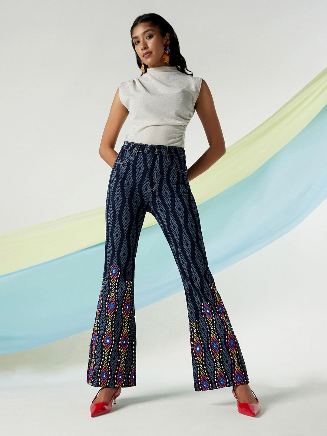 Lee X Suneet Varma Women Tailored Boot Cut Fit High Rise Jeans