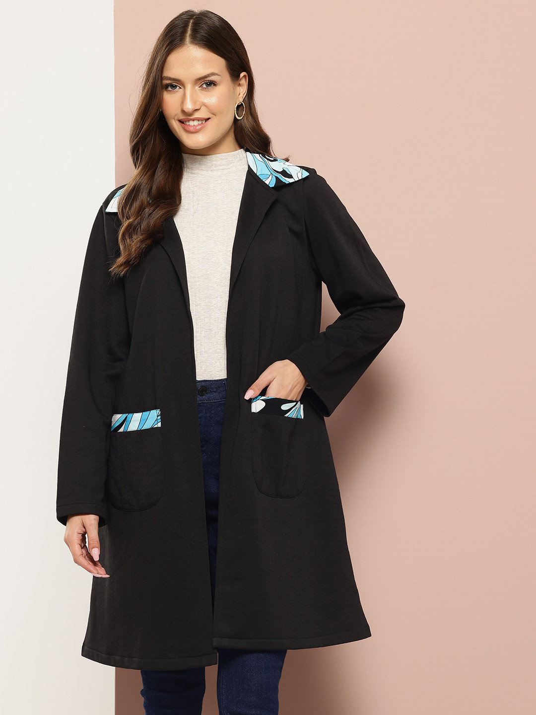 Qurvii Fleece Longline Trench Coat