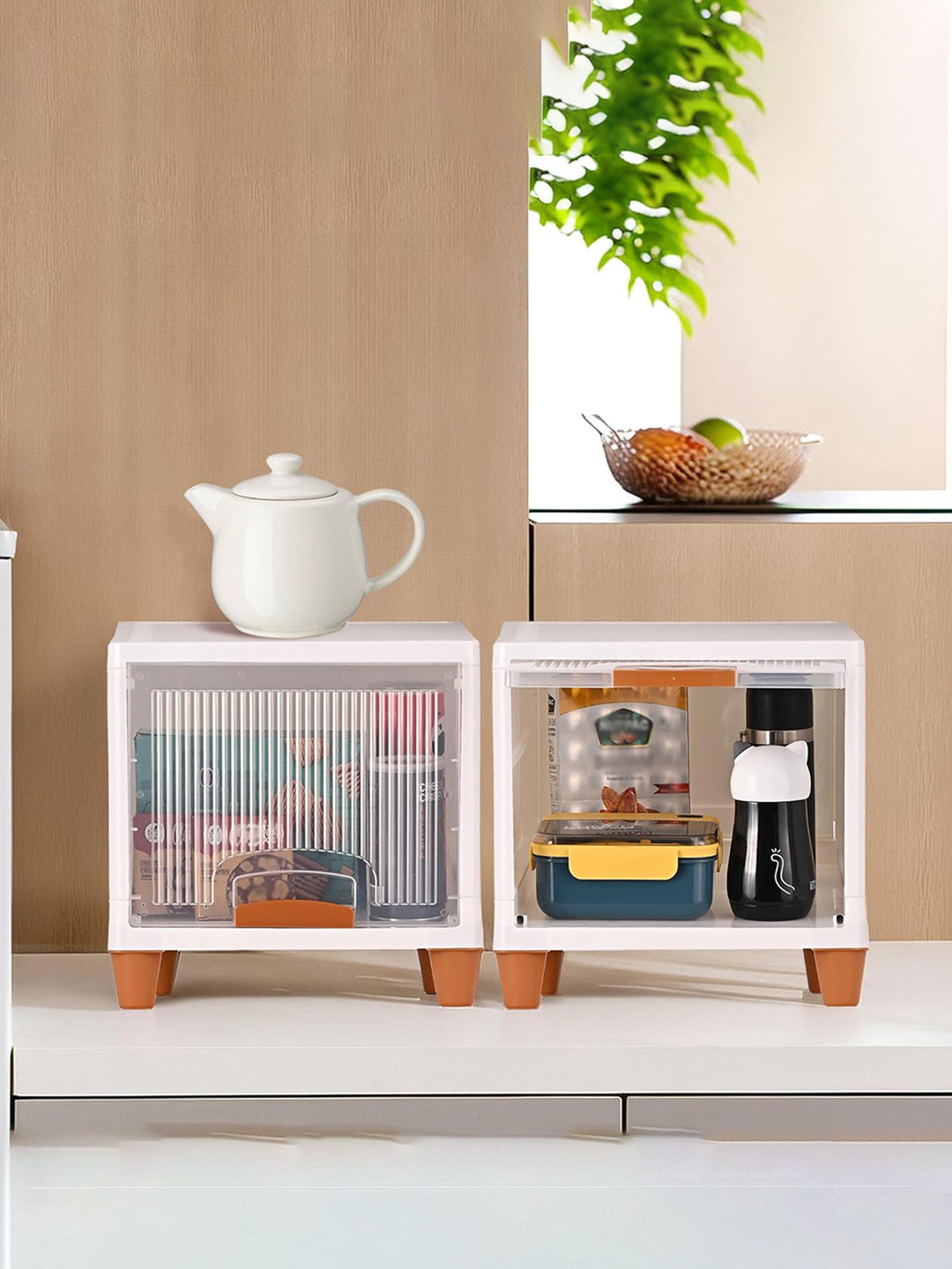 Kuber Industries Transparent 2 Pieces Reusable Drawer Cabinet Organiser