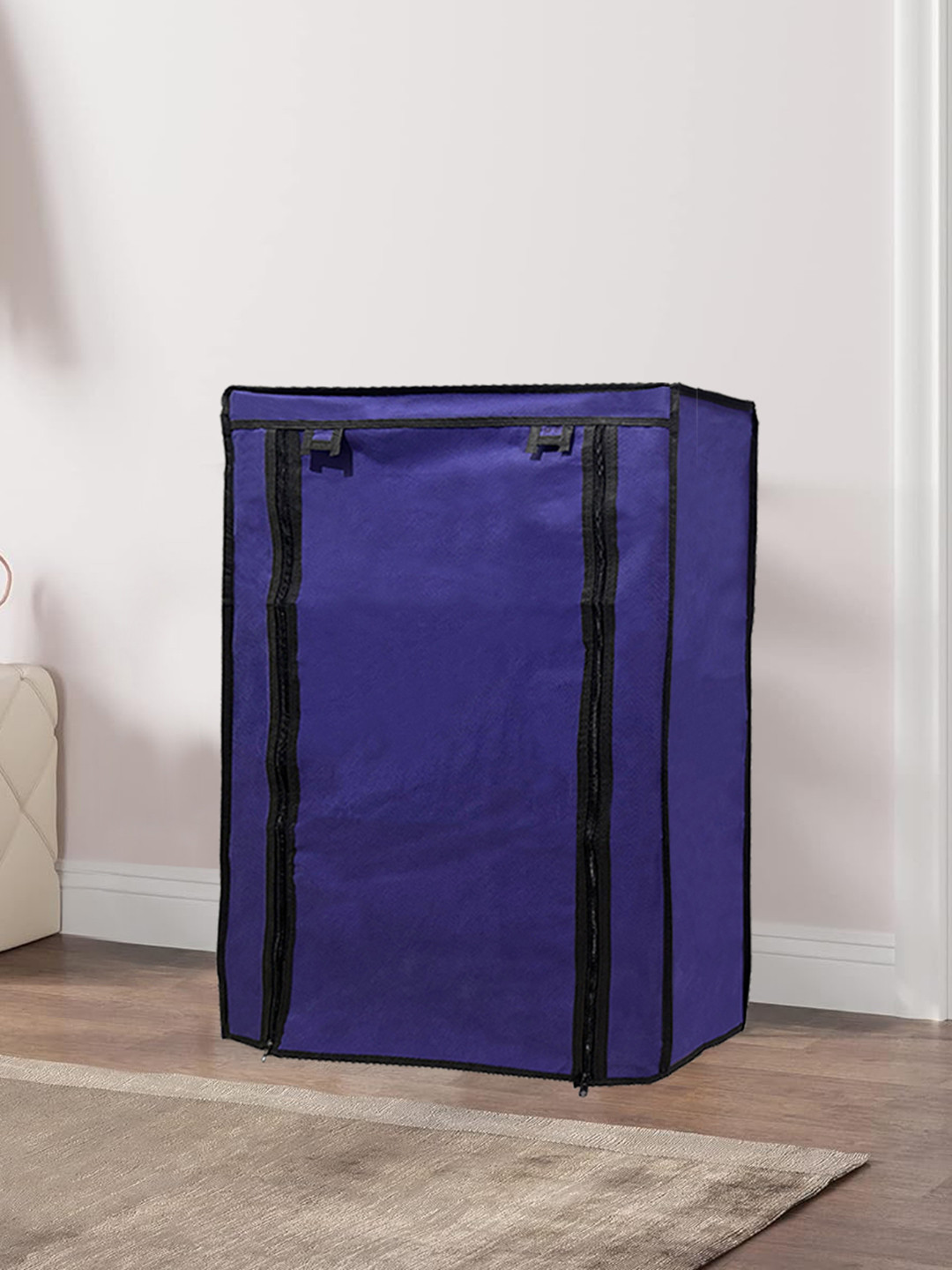 Urban Choice Blue Cotton Shoe Rack Cover