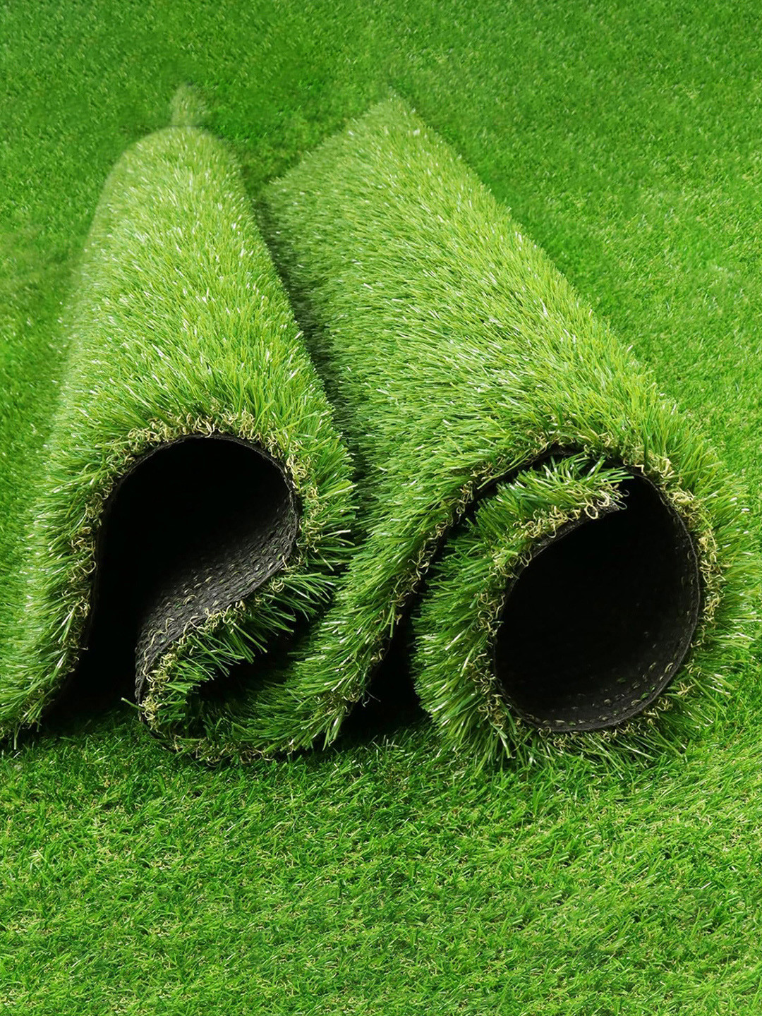 Kuber Industries Green Rectangle Waterproof Artificial Grass Doormats