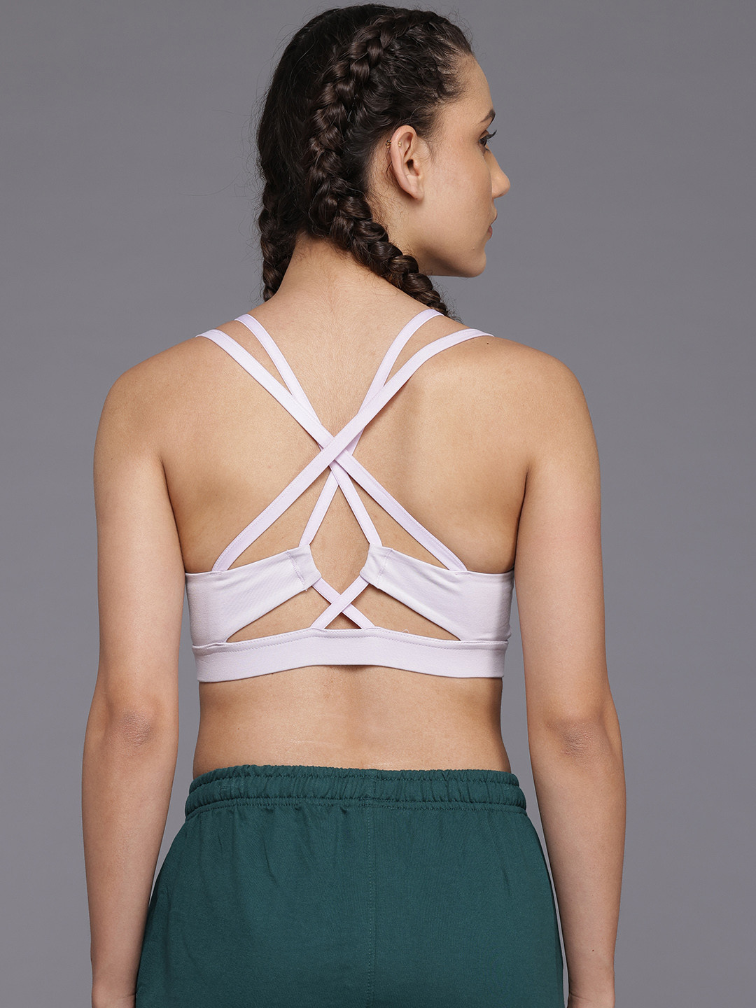 HRX by Hrithik Roshan Styled Back Medium Coverage Lightly Padded Workout Bra KY018_03