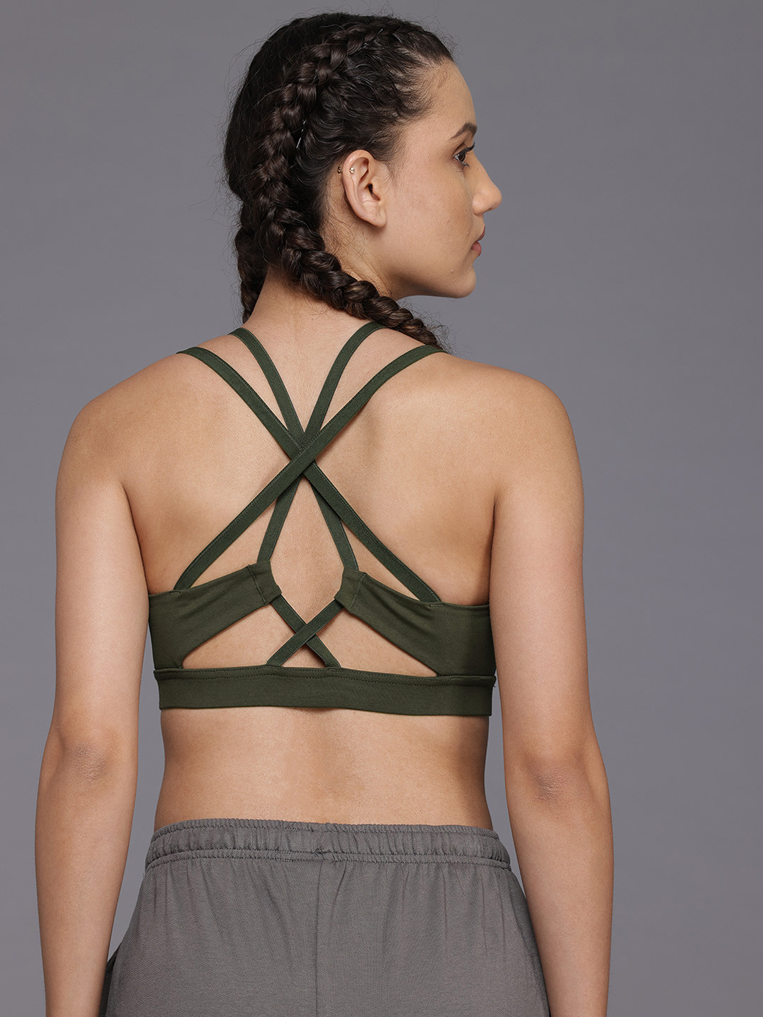 HRX by Hrithik Roshan Styled Back Medium Coverage Lightly Padded Workout Bra KY018_03