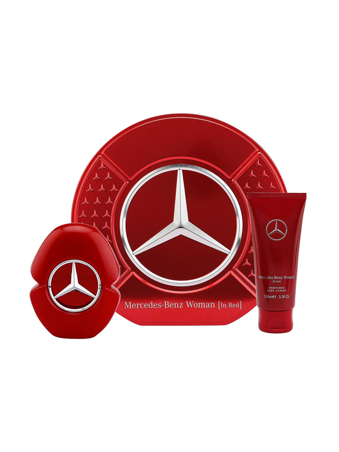 Mercedes Benz Set of 2 In Red Long Lasting Eau De Parfum - 90 ml With Body Lotion - 100 ml