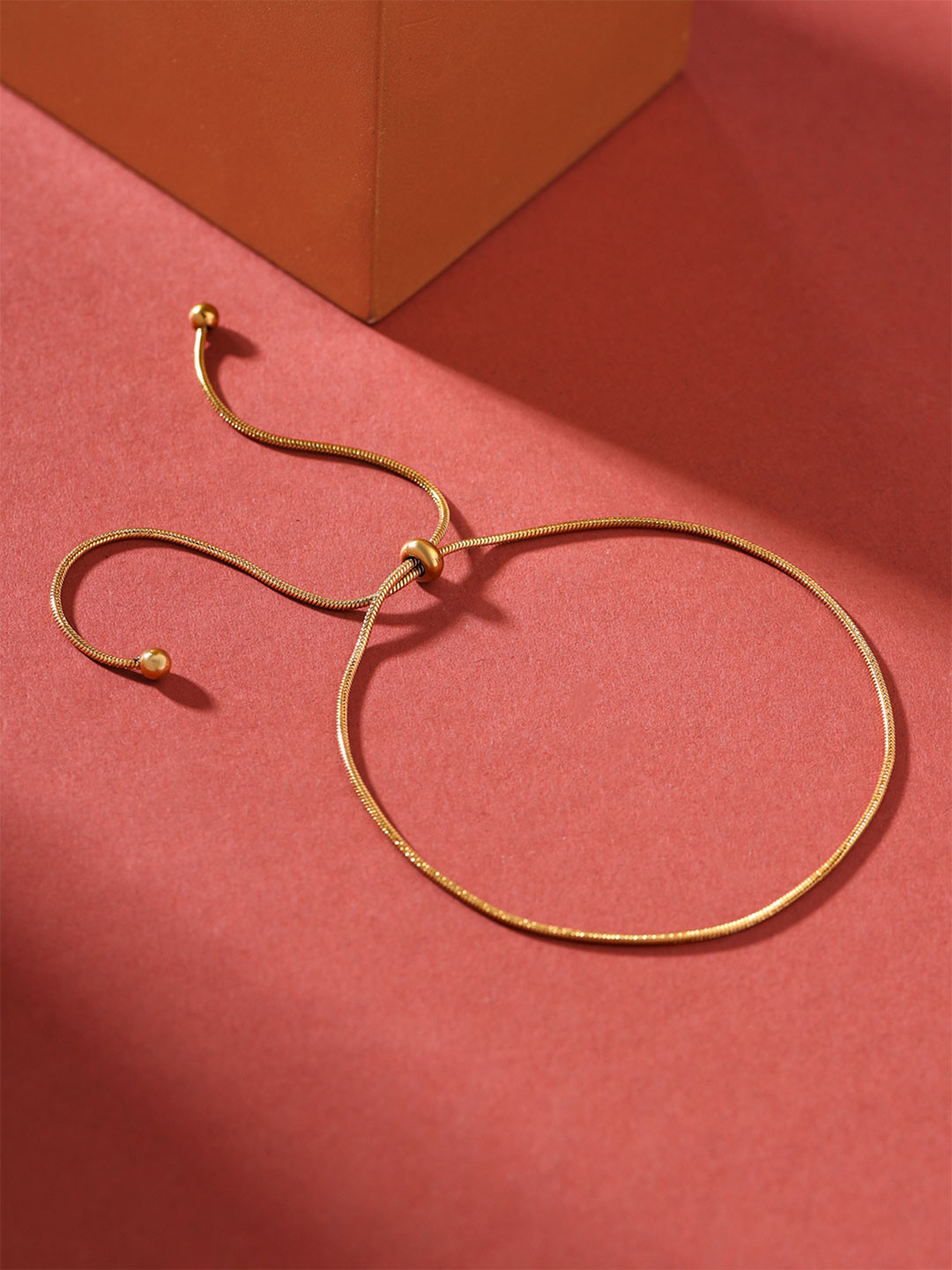 Yellow Chimes Gold-Plated Simple Chain Adjustable Anklet