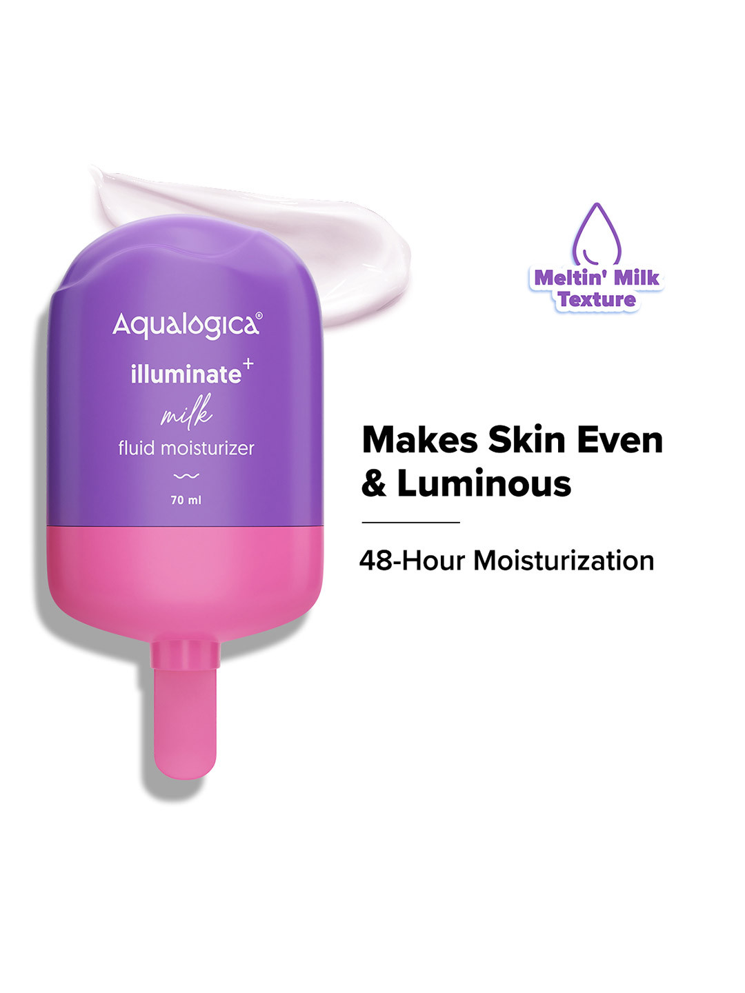 Aqualogica IIIuminate+ Milk Fluid Moisturizer with Wild Berries & Alpha Arbutin - 70 ml