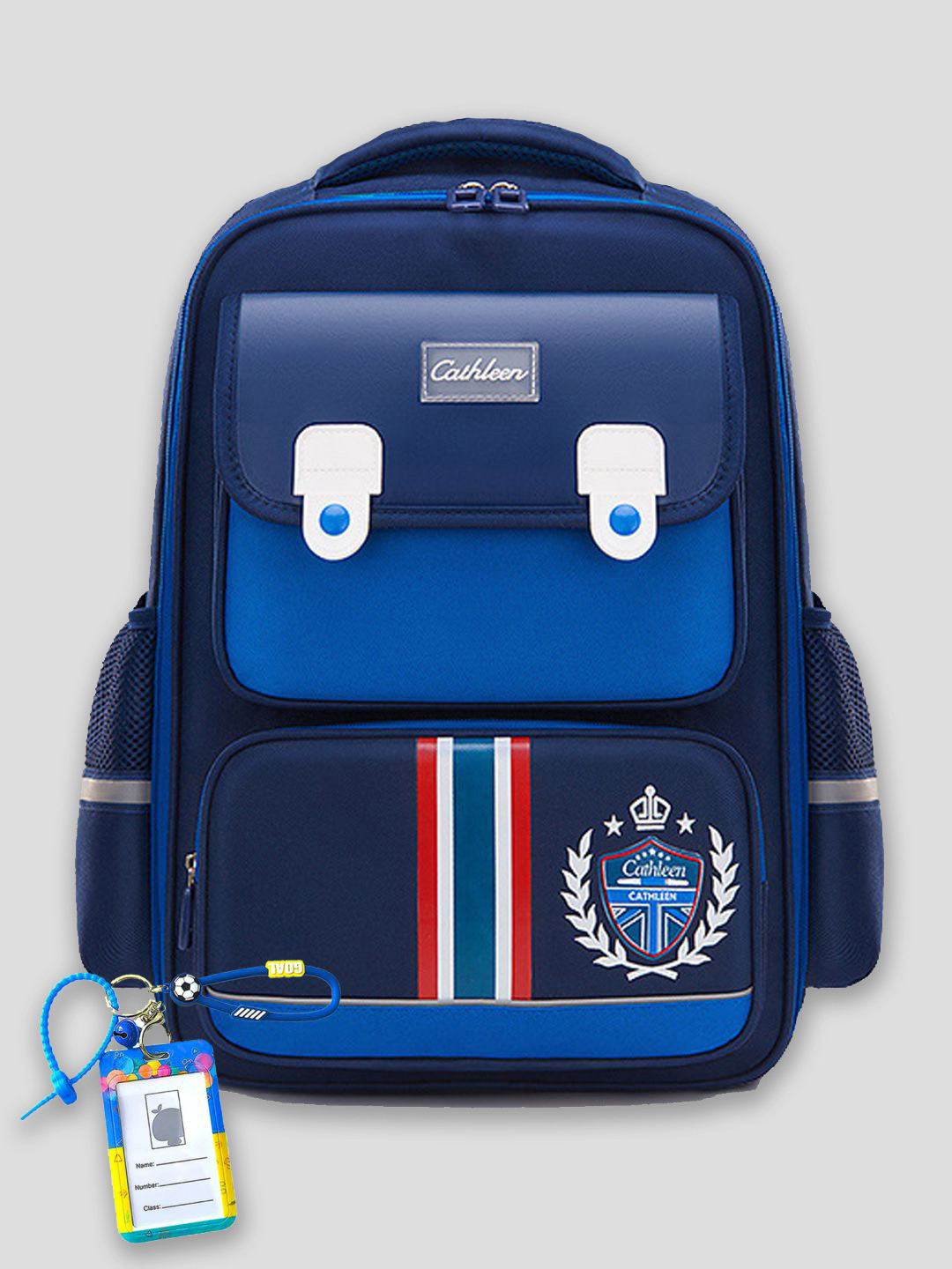 Little Surprise Box LLP Kids Colourblocked  ClimaCool Crest Design School Backpack