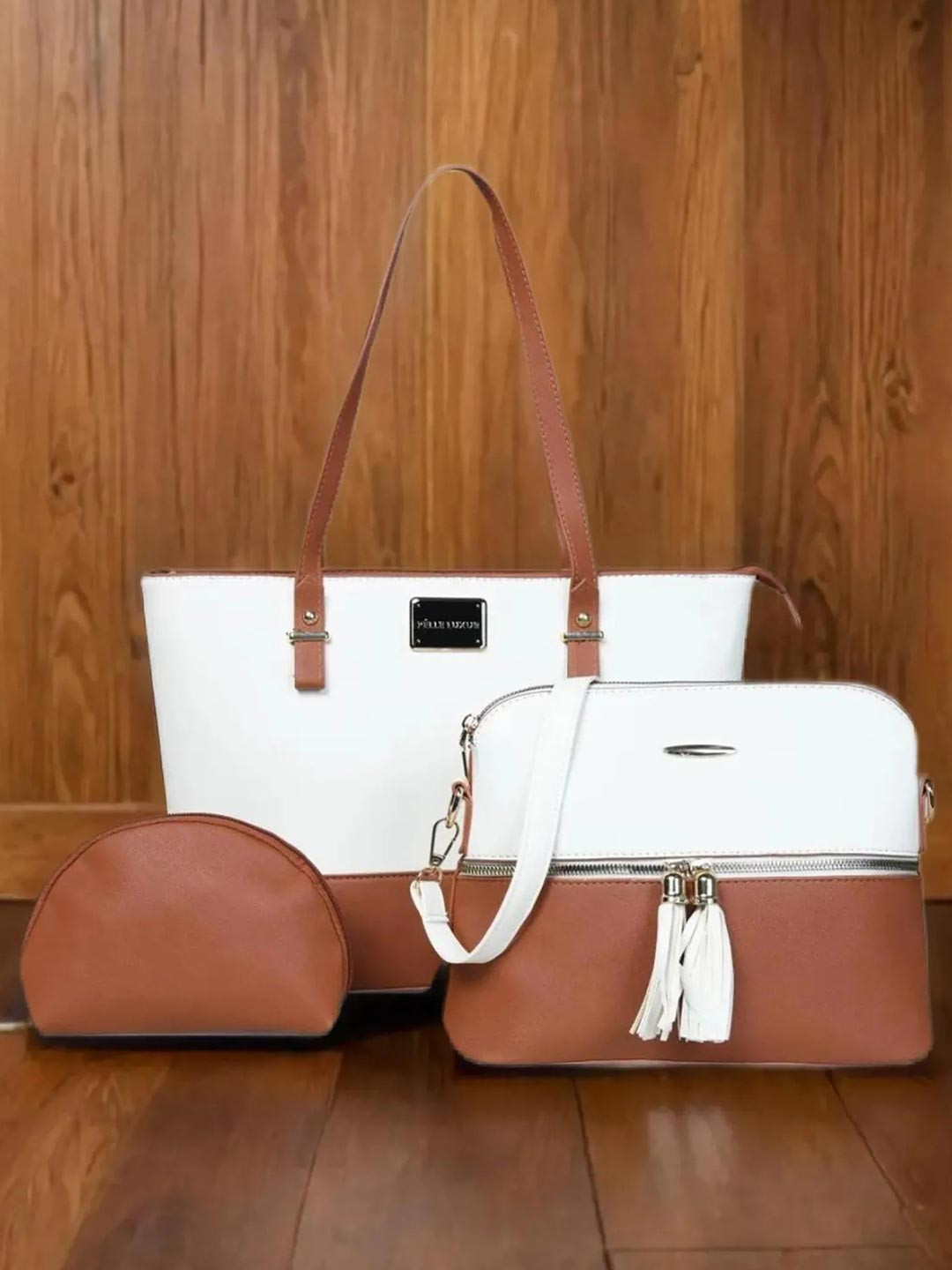 PELLE LUXUR Women Colourblocked Shopper Shoulder Bags