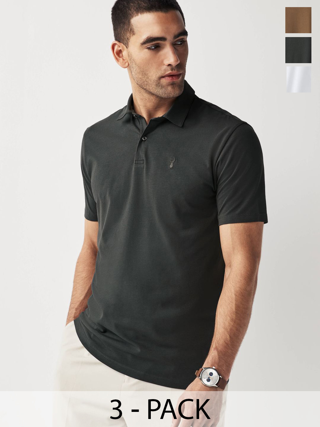 NEXT Pack of 3 Polo Collar T-Shirts