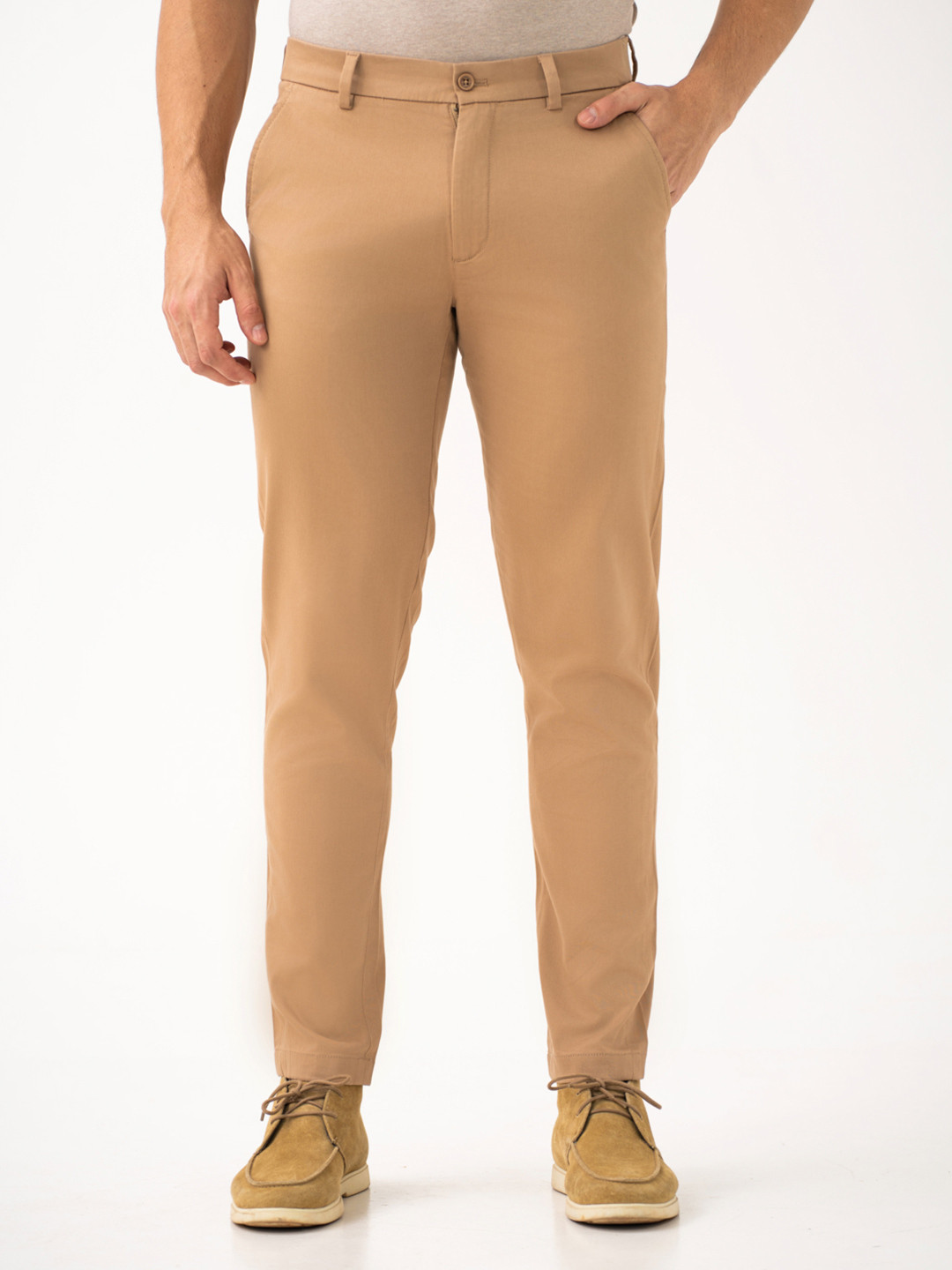 The Pant Project Men Earth Khaki Slim-Fit Stretchable Cotton Chinos