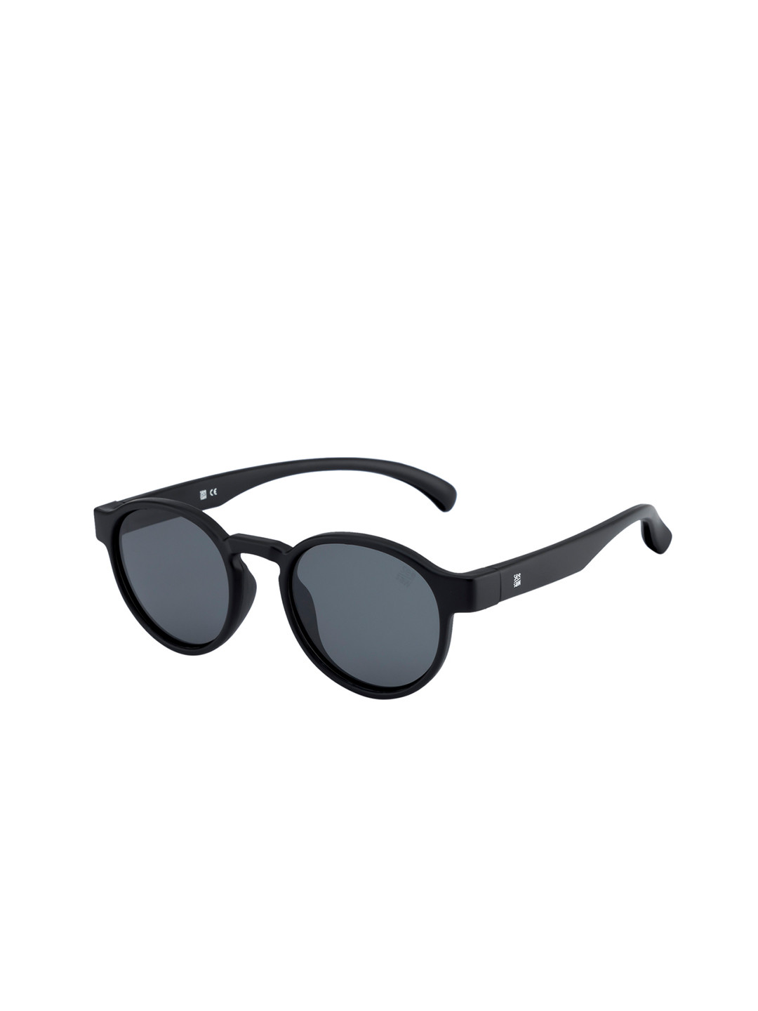 SEESAW Unisex Blue Lens Black TR90 Round Sunglass with 100% UV Protection - Ideal for Kids 5-8 Yrs