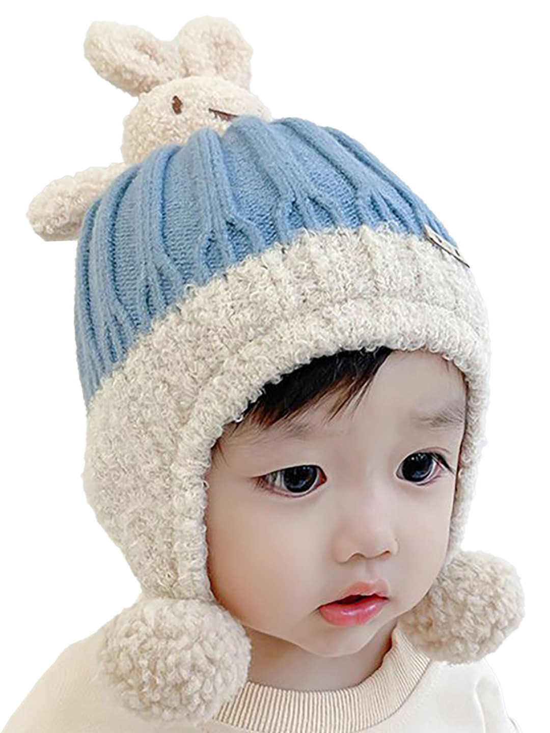 SYGA Unisex Kids Blue Beanie