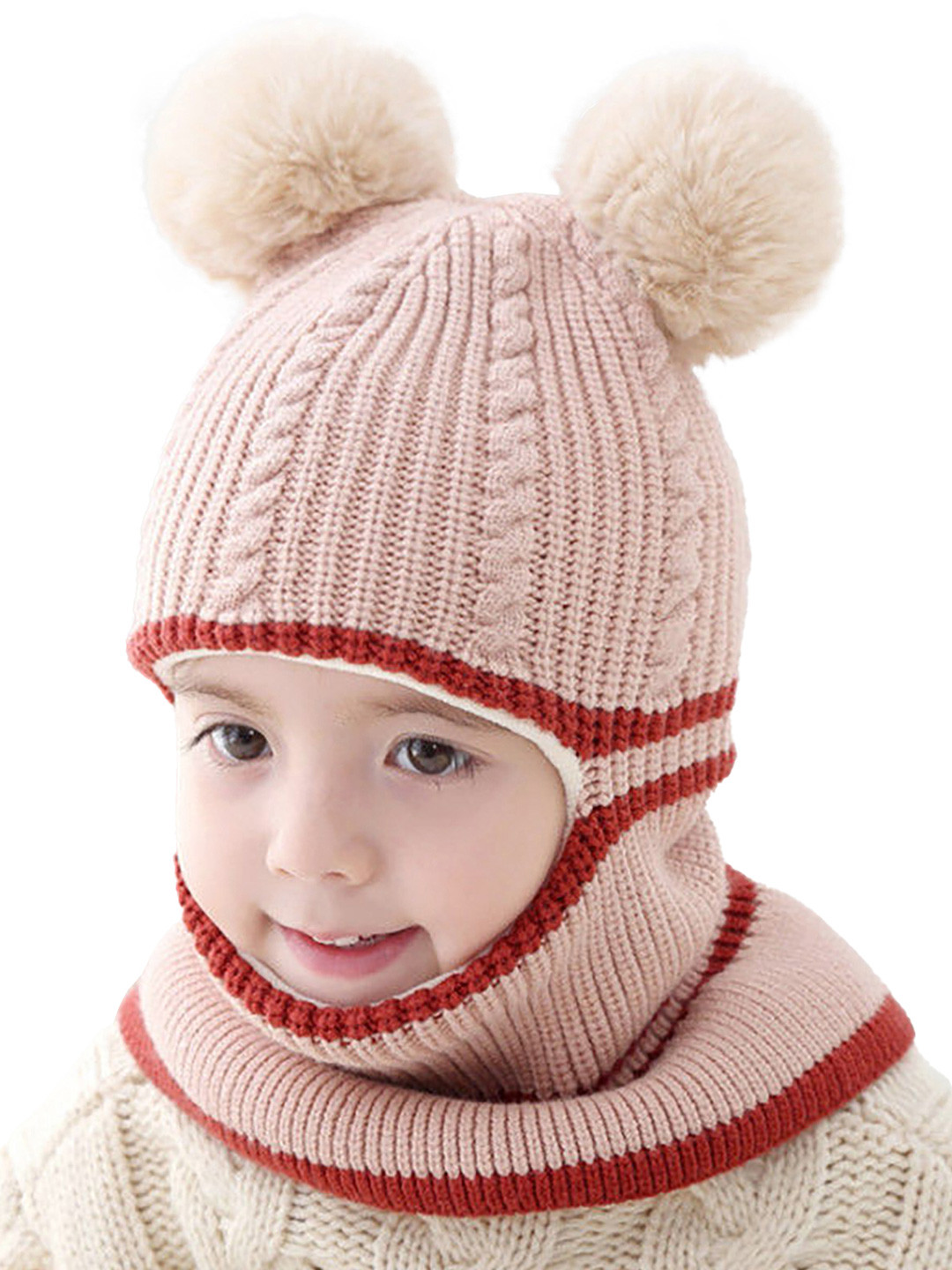SYGA Unisex Beige Kids Woollen Beanie