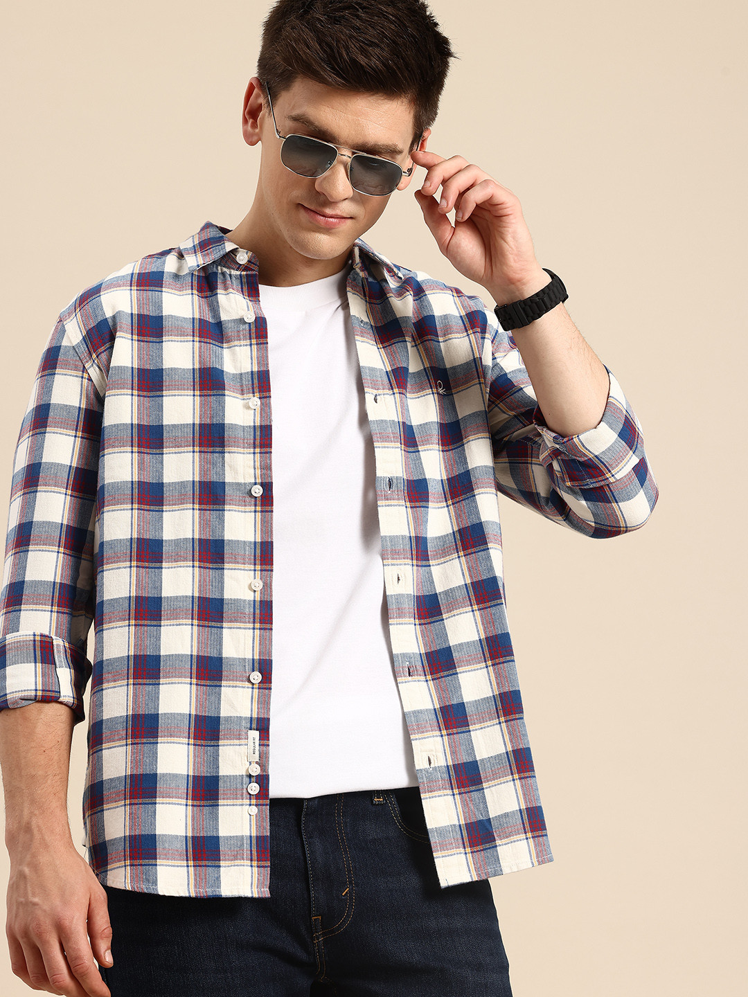 United Colors of Benetton Checked Herringbone Casual Shirt