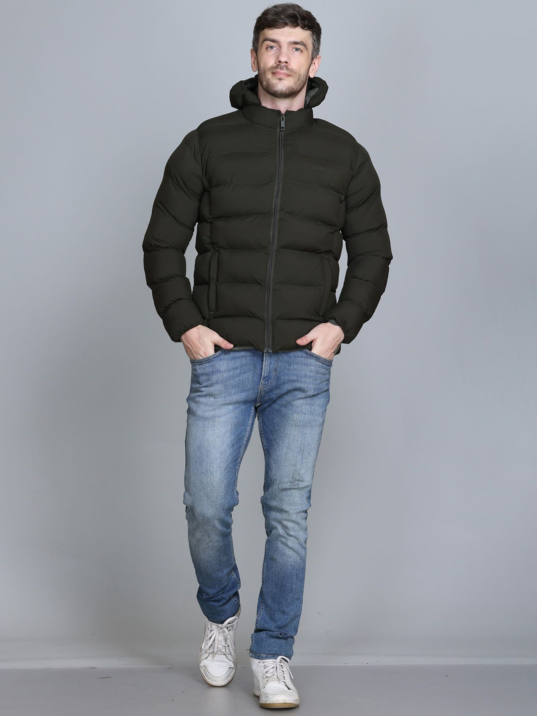Roadking Men Hooded Solid Casual Puffer Jacket