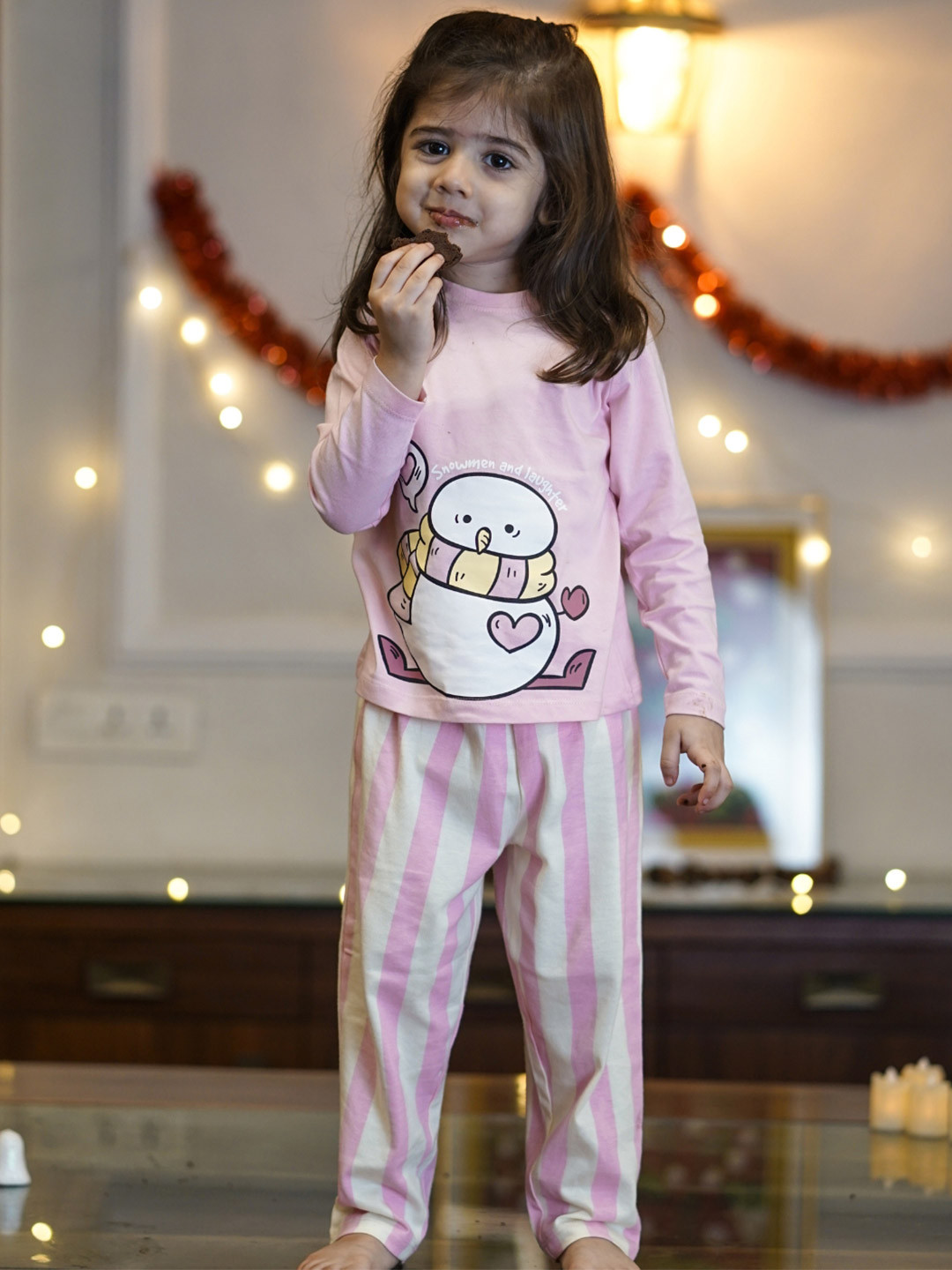 Nap Chief Girls Printed Relaxed Fit Pure Cotton Night suit